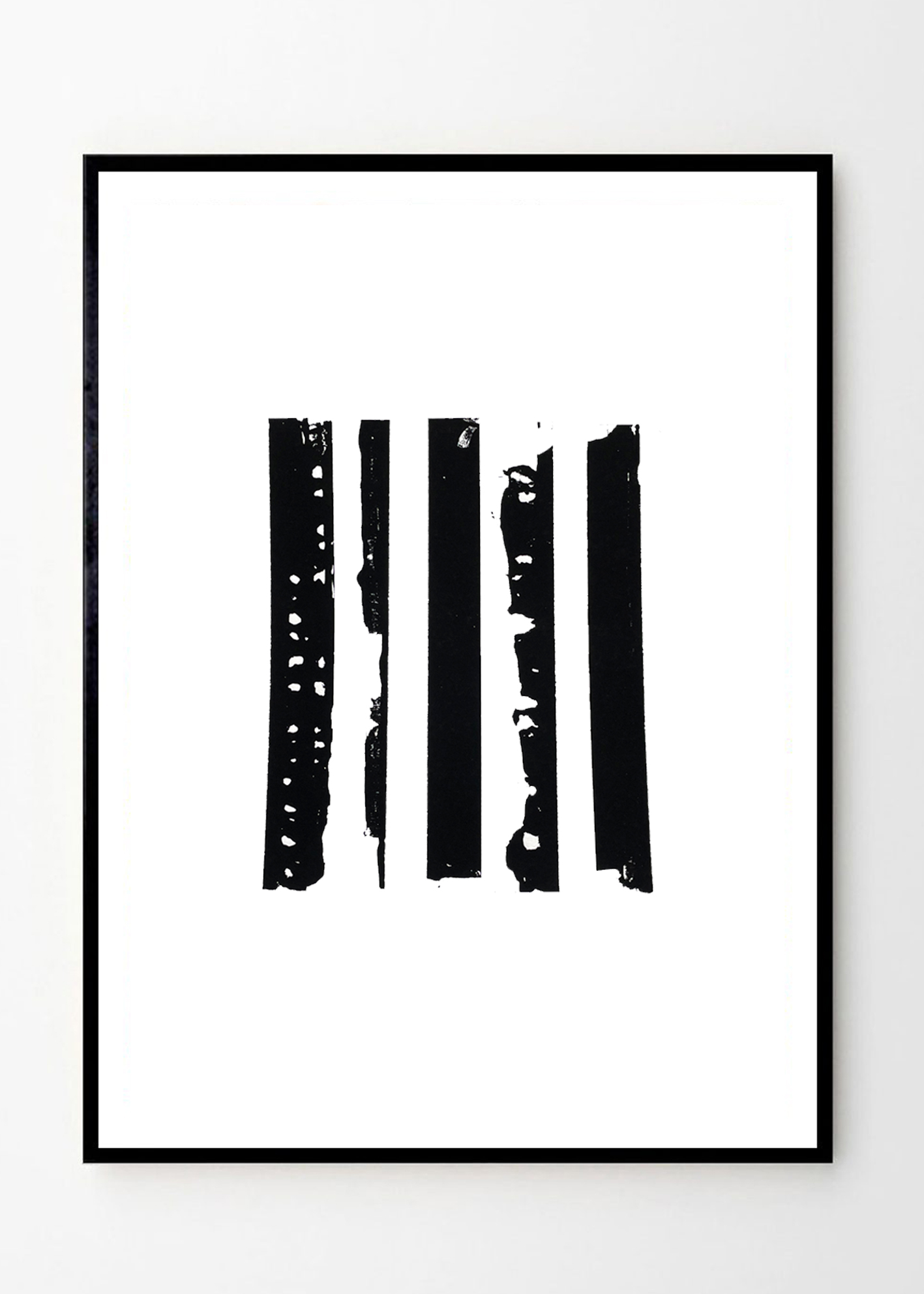 Black Stripes - גזירי נייר עם הדפסה ידנית גודל A2