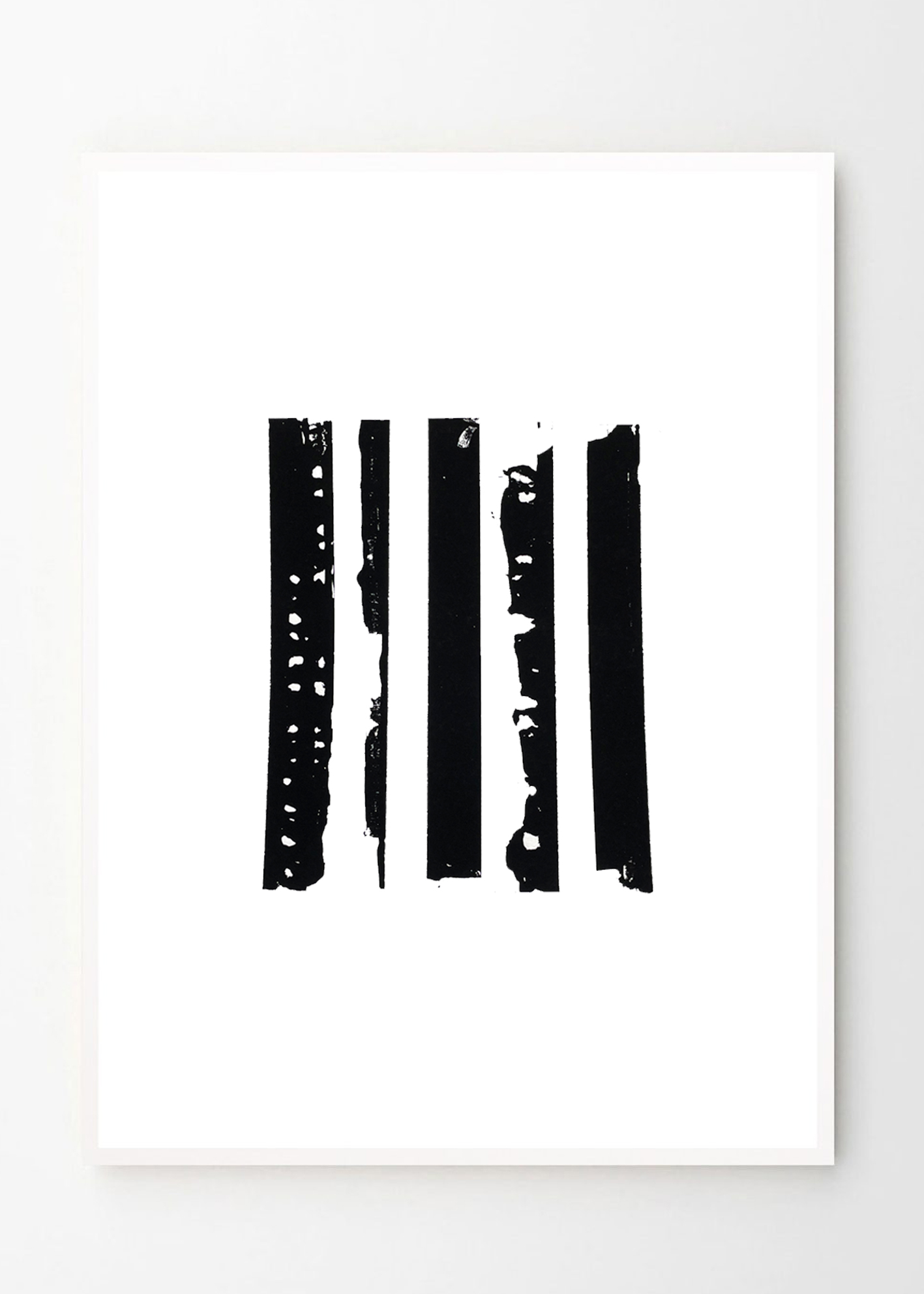 Black Stripes - גזירי נייר עם הדפסה ידנית גודל A2