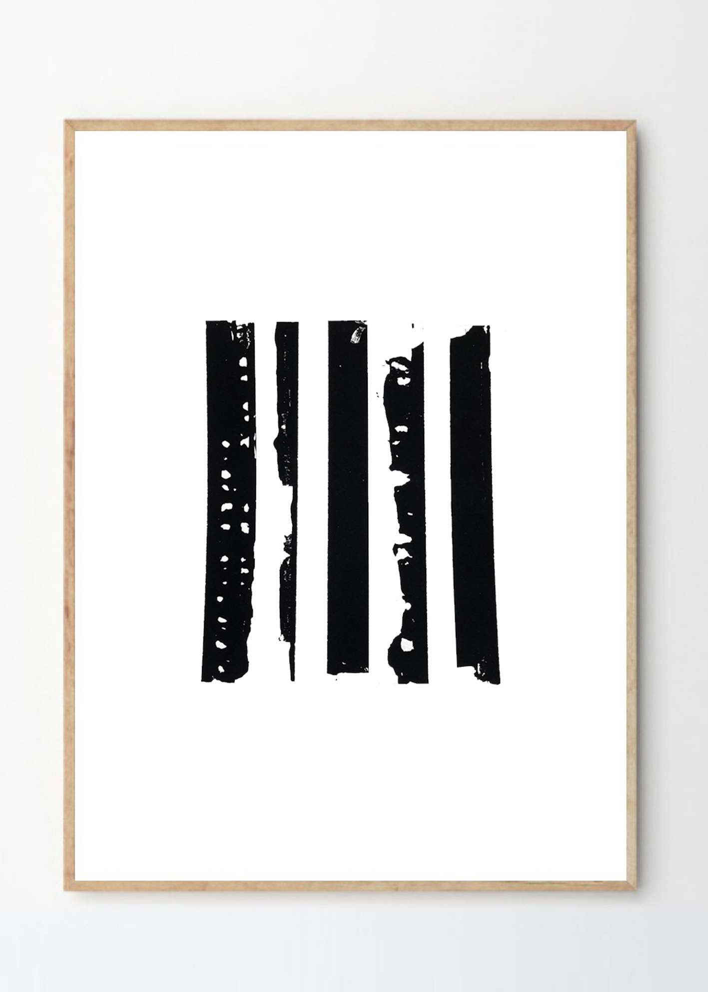 Black Stripes - גזירי נייר עם הדפסה ידנית גודל A2