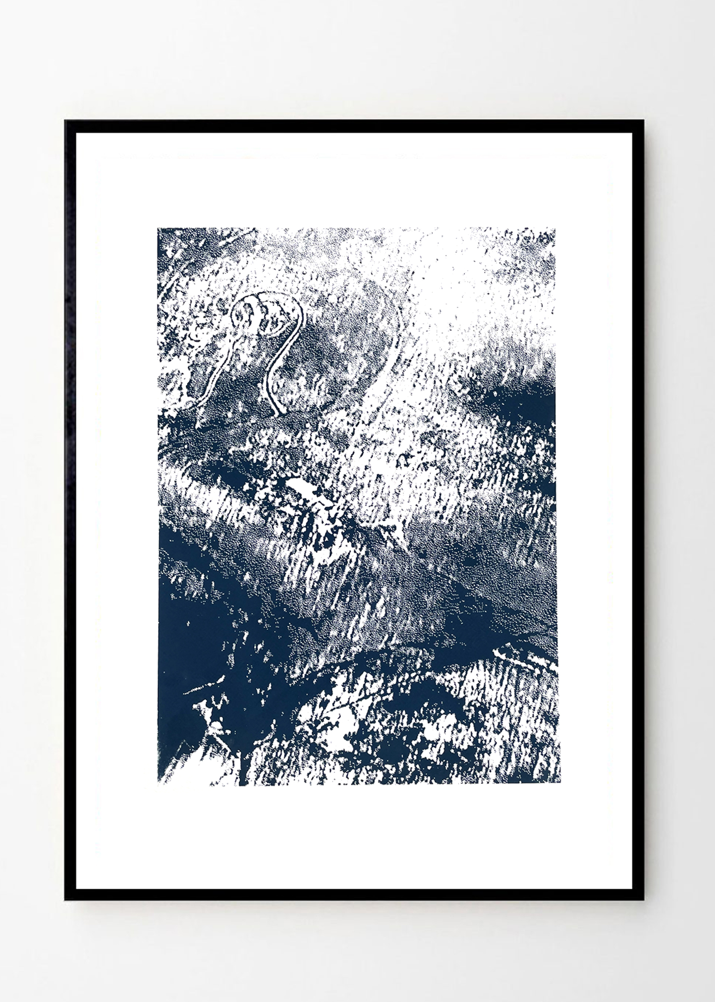 Topography in navy blue part 1 of 4 - A2 size טופוגרפיה בכחול נייבי חלק 1 מתוך 4 - גודל A2