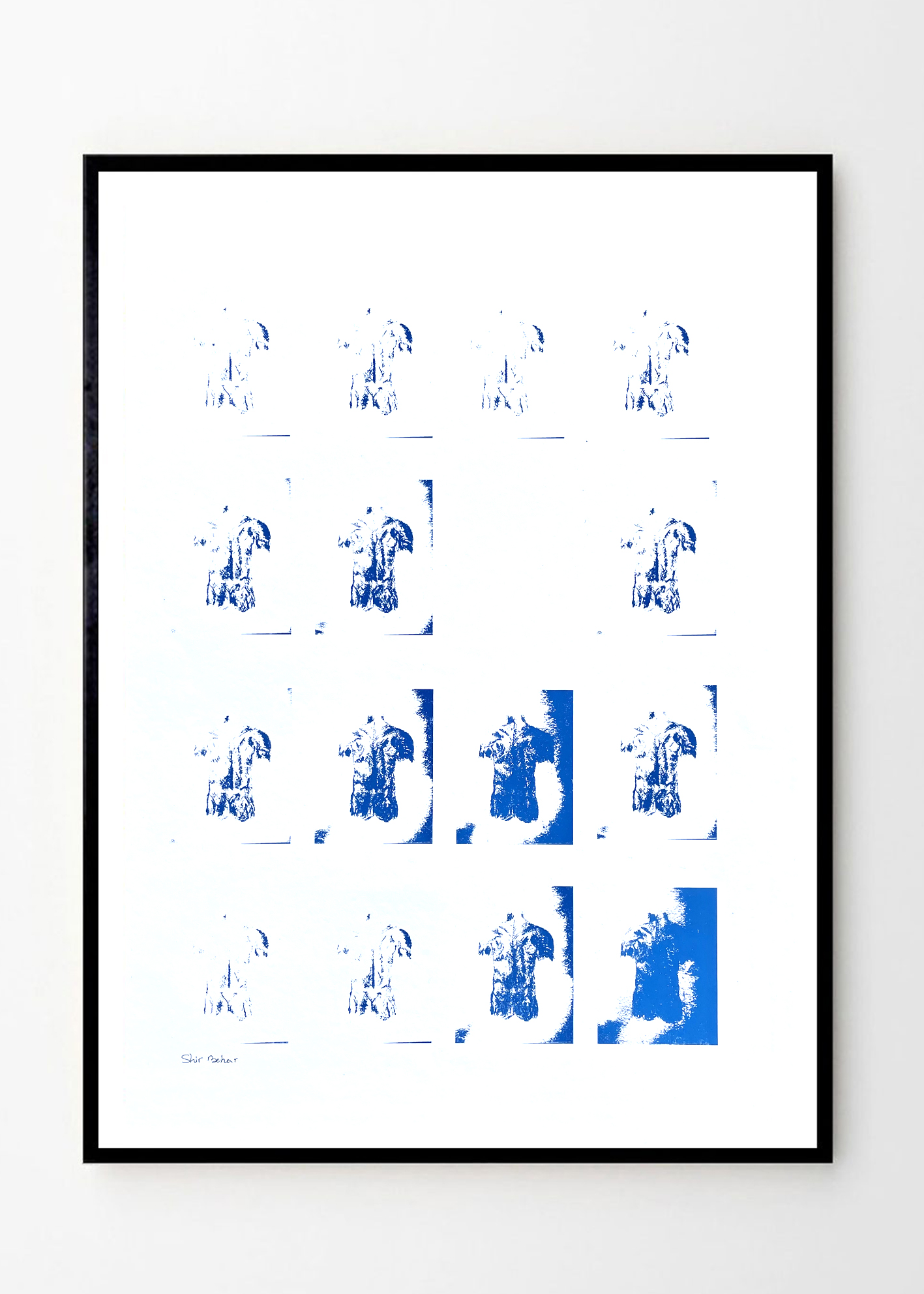 Men in Blue - רישום בהדפסה ידנית גודל A3