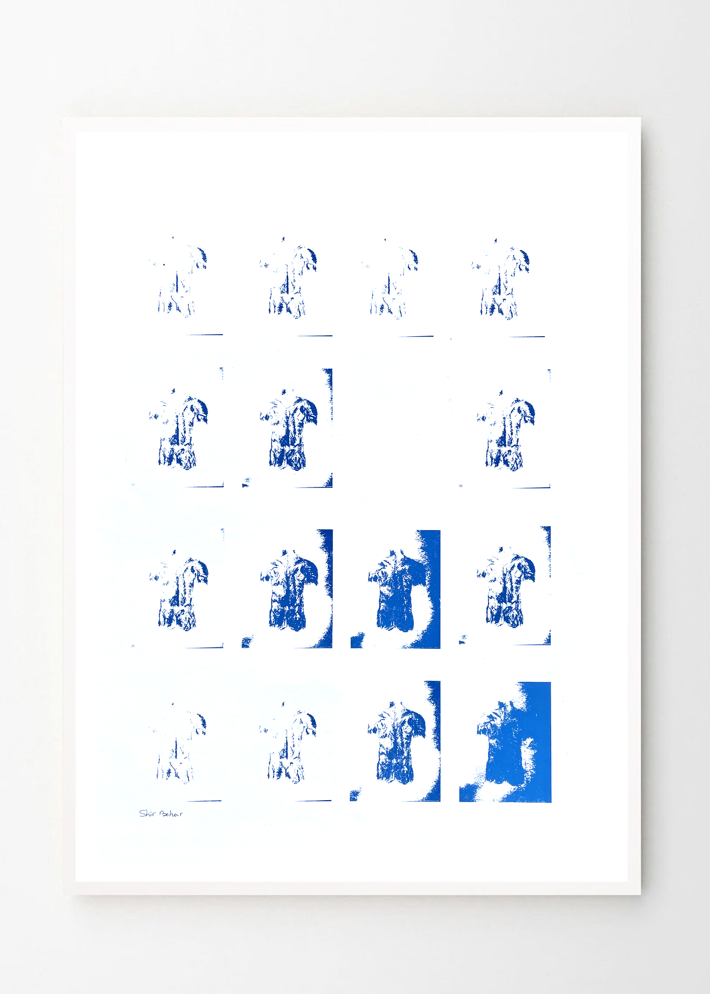 Men in Blue - רישום בהדפסה ידנית גודל A3