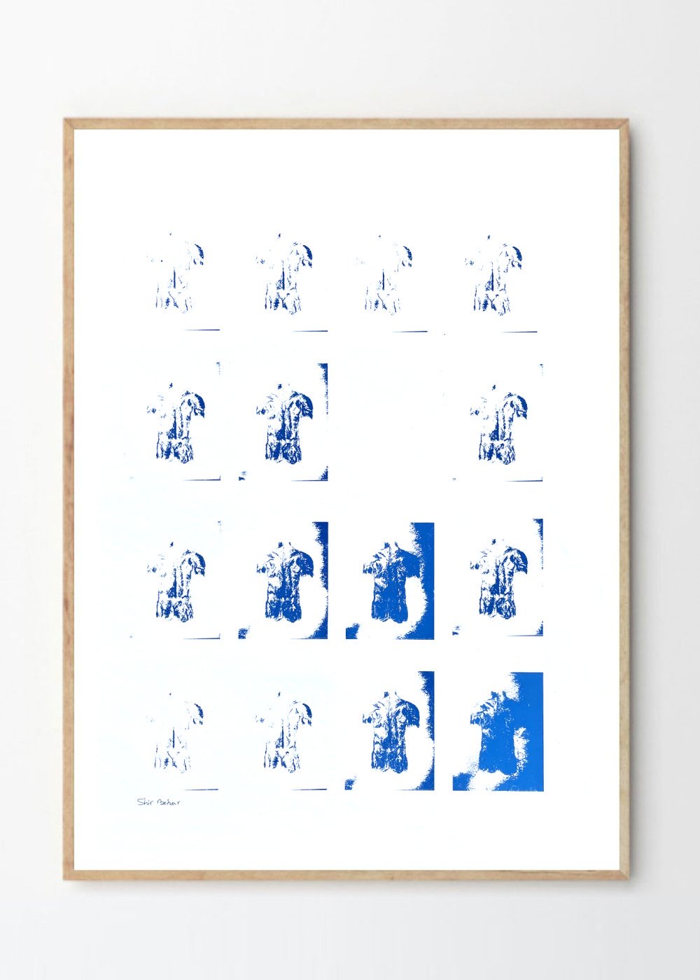 Men in Blue - רישום בהדפסה ידנית גודל A3