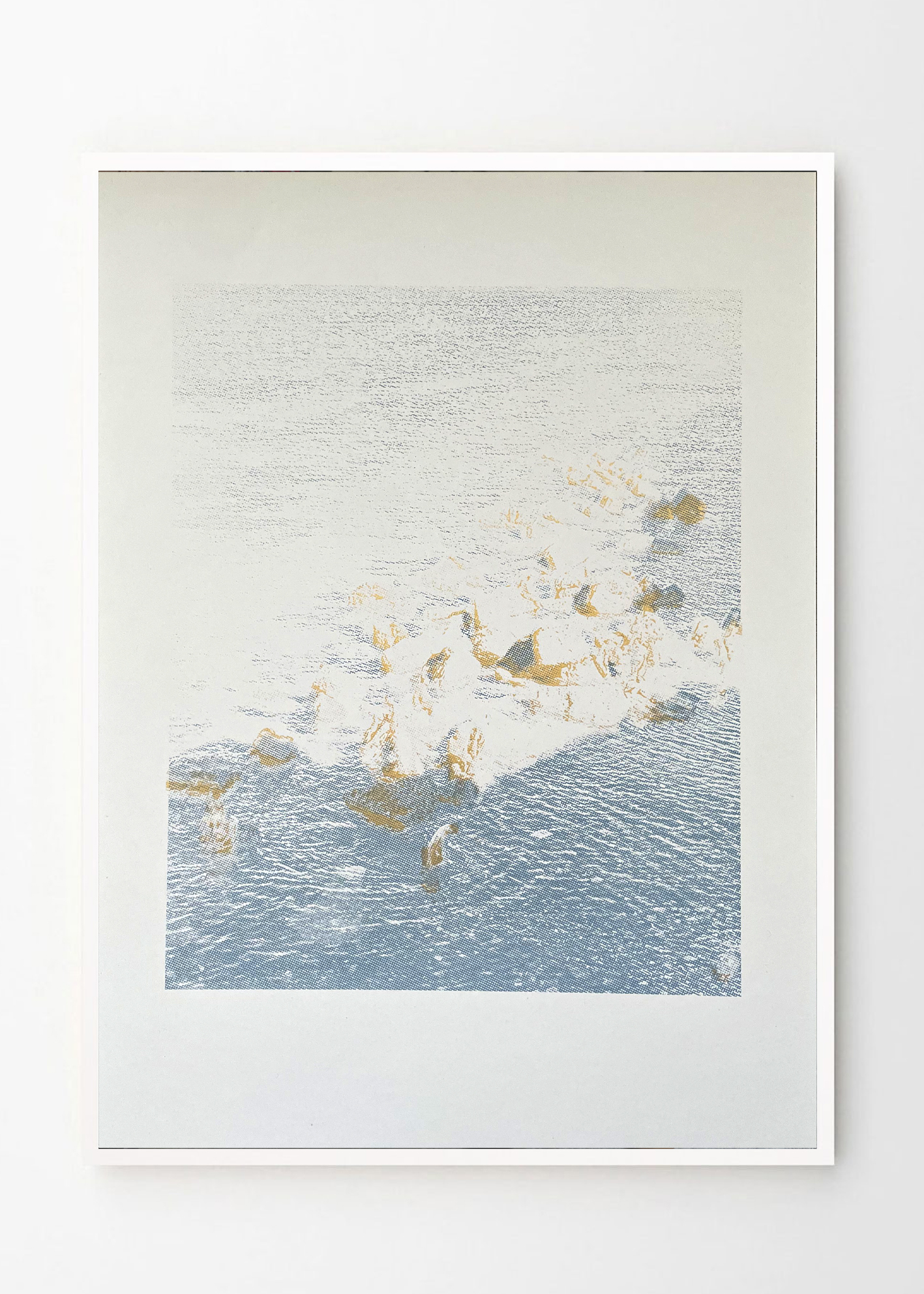 GOLDEN HOUR IN SICILY הדפס בצבעי תכלת וזהב