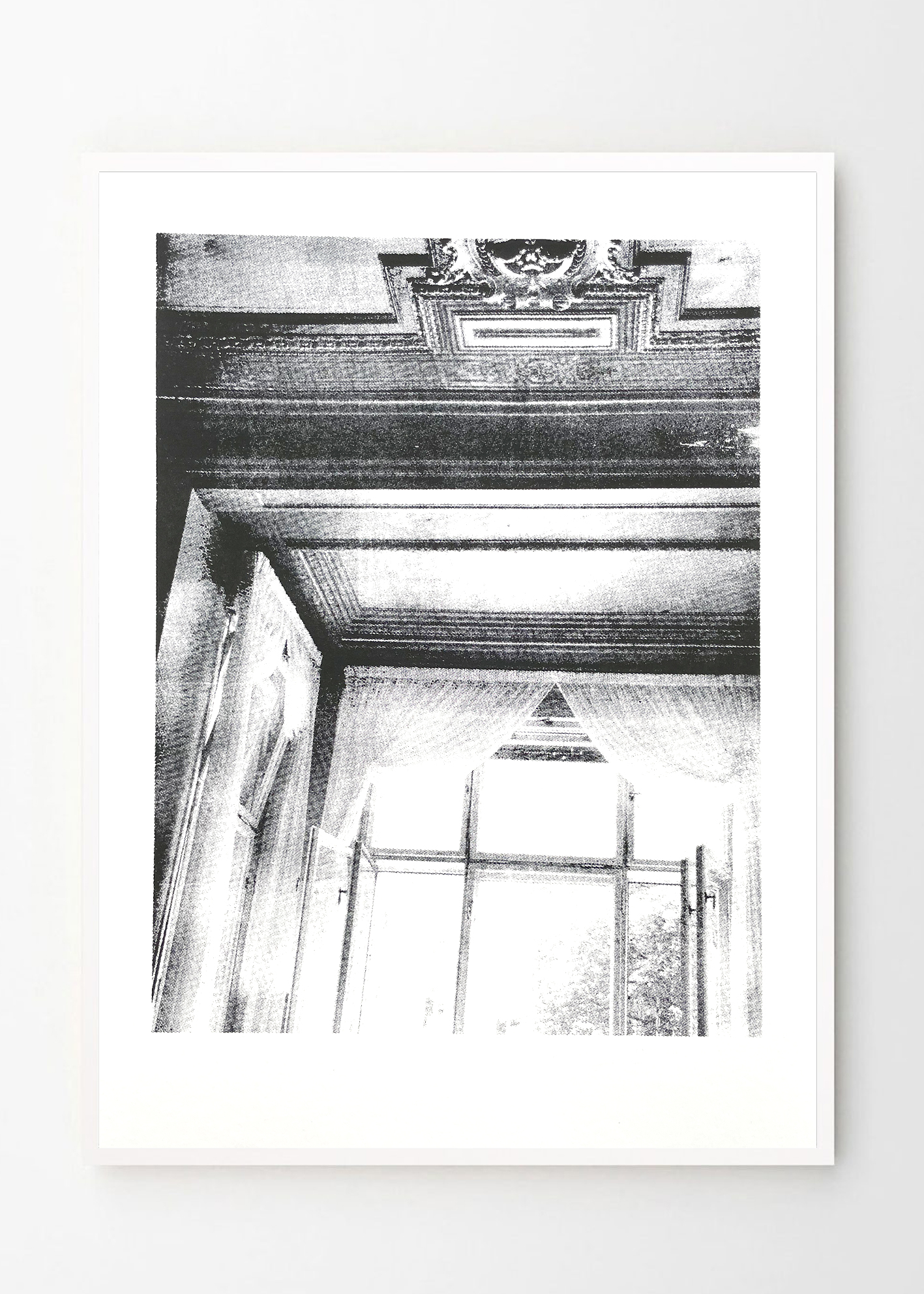 הדפס חלון בארוק בצבעי שחור לבן בסגנון וינטג' במדריד